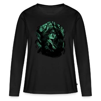 Nature Forêt Chaman Chaman Amoureux de la nature - T-shirt manches longues Premium bio Femme - noir - Devant - Julia (174cm)