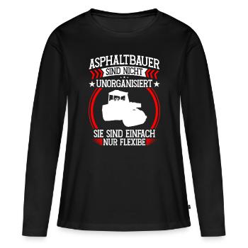 Le constructeur d’asphalte n’est pas désorganisé Construction de routes - T-shirt manches longues Premium bio Femme - noir - Devant - Julia (174cm)