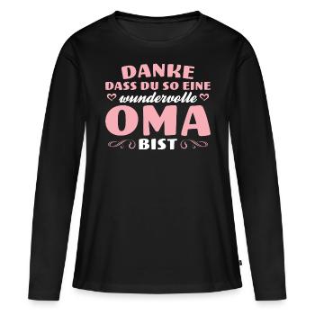 Danke Wundervolle Oma Beste Großmutter - Frauen Premium Bio Langarmshirt - Schwarz - Vorne - Julia (174cm)