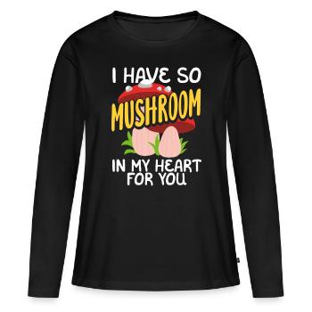 Cueilleur de champignons Amour sincère des champignons - T-shirt manches longues Premium bio Femme - noir - Devant - Julia (174cm)