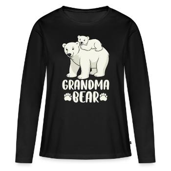 Grandma Bear - Women's Premium Organic Long Sleeve Shirt - black - Front - Julia (174cm)