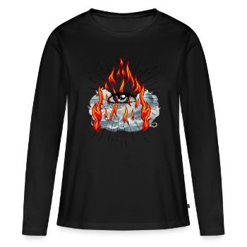 God, Fire, Water, Sea, Spiritual, Jesus - Women's Premium Organic Long Sleeve Shirt - black - Front - Julia (174cm)