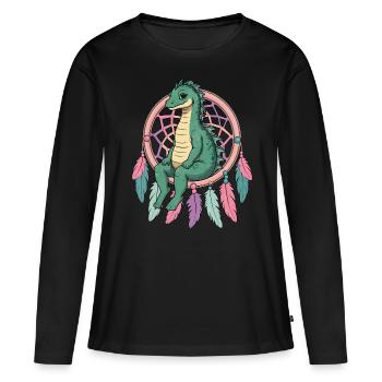 Attrape-rêves Loch Ness Monster - T-shirt manches longues Premium bio Femme - noir - Devant - Julia (174cm)
