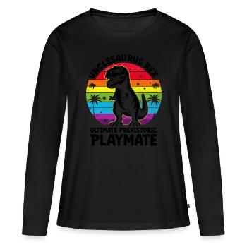 Oncle Rex Ultime Playmate préhistorique Dino - T-shirt manches longues Premium bio Femme - noir - Devant - Julia (174cm)