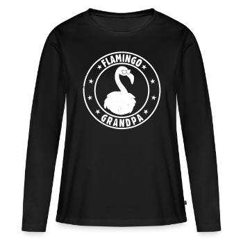 Flamingo Grandpa Flamingo Grandpa Flamingo - Frauen Premium Bio Langarmshirt - Schwarz - Vorne - Julia (174cm)