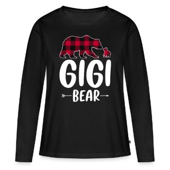 Gigi Bear - Frauen Premium Bio Langarmshirt - Schwarz - Vorne - Julia (174cm)