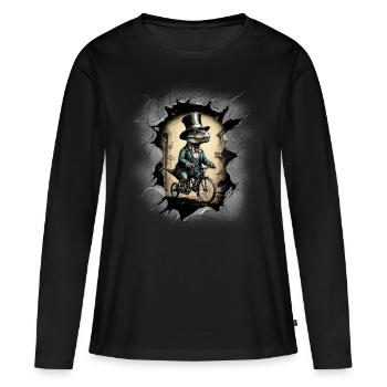 Crocodile Reptiles Reptile Crocodiles - T-shirt manches longues Premium bio Femme - noir - Devant - Julia (174cm)