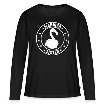 Flamingo Sœur Flamingo Sœur Flamingo - T-shirt manches longues Premium bio Femme - noir - Devant - Julia (174cm)