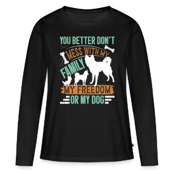 Trèfle d’Alaska Kai - T-shirt manches longues Premium bio Femme - noir - Devant - Julia (174cm)