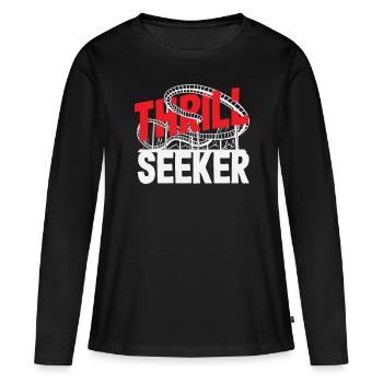 Thrill Seeker Roller Coaster Adventure - T-shirt manches longues Premium bio Femme - noir - Devant - Julia (174cm)