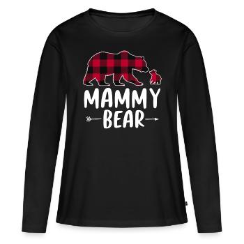 Mammy Bear - Women's Premium Organic Long Sleeve Shirt - black - Front - Julia (174cm)