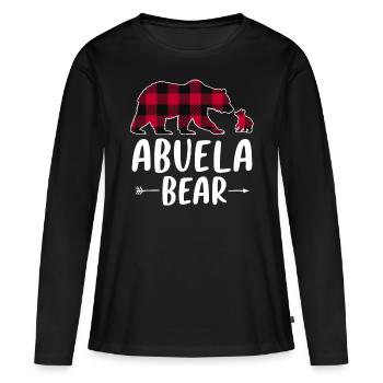 Abuela Bear - Frauen Premium Bio Langarmshirt - Schwarz - Vorne - Julia (174cm)