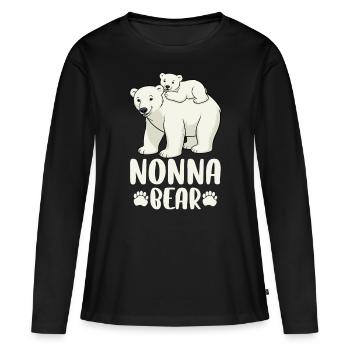 Ours Nonna - T-shirt manches longues Premium bio Femme - noir - Devant - Julia (174cm)