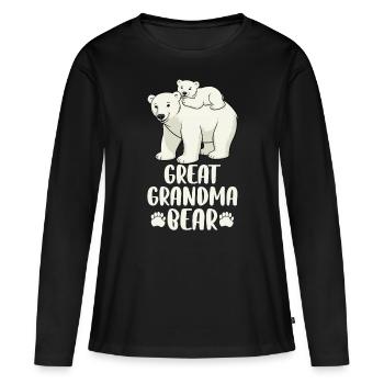 Great Grandma Bear - Women's Premium Organic Long Sleeve Shirt - black - Front - Julia (174cm)