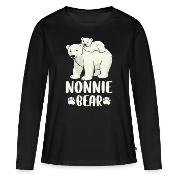 Nonnie Bear - Frauen Premium Bio Langarmshirt - Schwarz - Vorne - Julia (174cm)