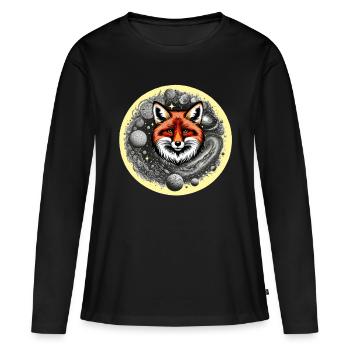Renard Renards Planète Planète - T-shirt manches longues Premium bio Femme - noir - Devant - Julia (174cm)