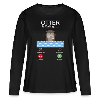 Otter Phone Display Otter Is - Frauen Premium Bio Langarmshirt - Schwarz - Vorne - Julia (174cm)