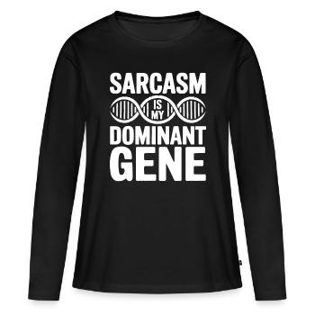 Sarcasme Gènes ADN Génétique - T-shirt manches longues Premium bio Femme - noir - Devant - Julia (174cm)