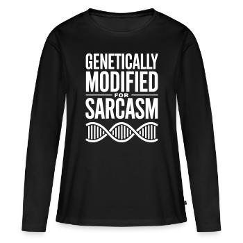 Sarcasme Gènes ADN Génétique - T-shirt manches longues Premium bio Femme - noir - Devant - Julia (174cm)