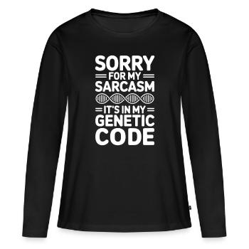 Sarcasme Gènes ADN Génétique - T-shirt manches longues Premium bio Femme - noir - Devant - Julia (174cm)
