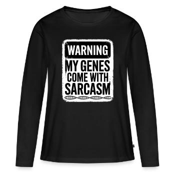 Sarcasme Gènes ADN Génétique - T-shirt manches longues Premium bio Femme - noir - Devant - Julia (174cm)