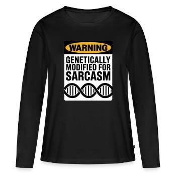 Sarcasme Gènes ADN Génétique - T-shirt manches longues Premium bio Femme - noir - Devant - Julia (174cm)