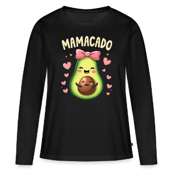 Werdende Mama & Mutter, Mamacado, Schwangerschaft - Frauen Premium Bio Langarmshirt - Schwarz - Vorne - Julia (174cm)