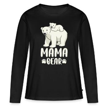 Mama Bear - Women's Premium Organic Long Sleeve Shirt - black - Front - Julia (174cm)