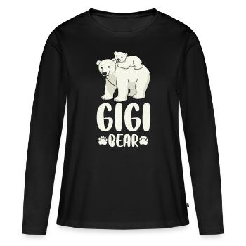 Gigi Bear - Frauen Premium Bio Langarmshirt - Schwarz - Vorne - Julia (174cm)