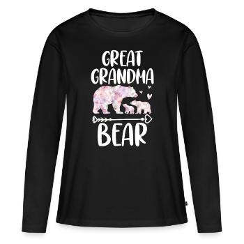 Great Grandma Bear - Women's Premium Organic Long Sleeve Shirt - black - Front - Julia (174cm)