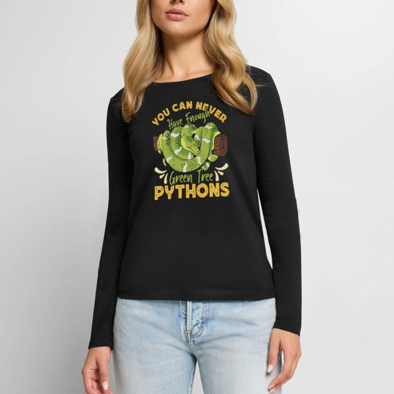 Green Tree Python Frauen Premium Bio Langarmshirt