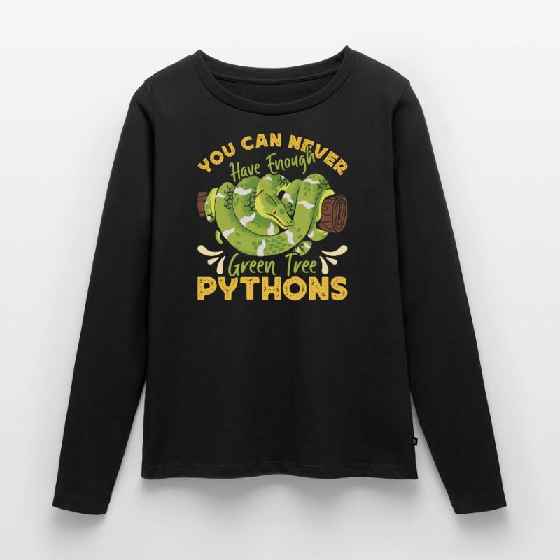 Green Tree Python Frauen Premium Bio Langarmshirt