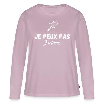 I can't I have tennis - Women's Premium Organic Long Sleeve Shirt - dusky pink - Front - Julia (174cm)