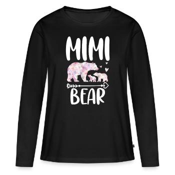 Mimi Bear - Women's Premium Organic Long Sleeve Shirt - black - Front - Julia (174cm)