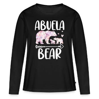 Abuela Bear - Frauen Premium Bio Langarmshirt - Schwarz - Vorne - Julia (174cm)