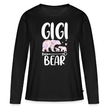 Gigi Bear - Frauen Premium Bio Langarmshirt - Schwarz - Vorne - Julia (174cm)