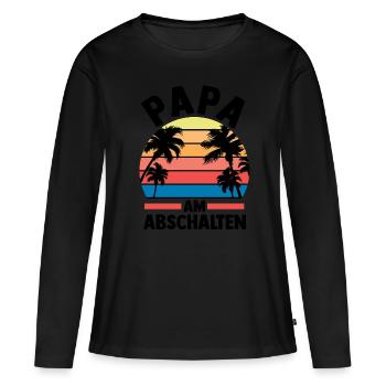 Urlaub Urlauber Vater Papa - Frauen Premium Bio Langarmshirt - Schwarz - Vorne - Julia (174cm)