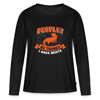 Molch - Frauen Premium Bio Langarmshirt - Schwarz - Vorne - Julia (174cm)