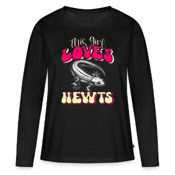 Molch - Frauen Premium Bio Langarmshirt - Schwarz - Vorne - Julia (174cm)