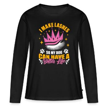 Technologie des cils - T-shirt manches longues Premium bio Femme - noir - Devant - Julia (174cm)