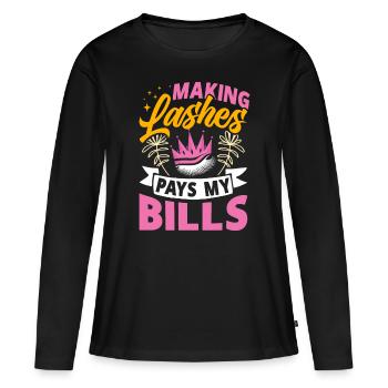 Technologie des cils - T-shirt manches longues Premium bio Femme - noir - Devant - Julia (174cm)