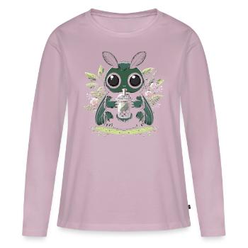 Mothman Bubble Tea - Women's Premium Organic Long Sleeve Shirt - dusky pink - Front - Julia (174cm)
