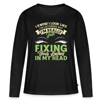 Lash Tech - Women's Premium Organic Long Sleeve Shirt - black - Front - Julia (174cm)