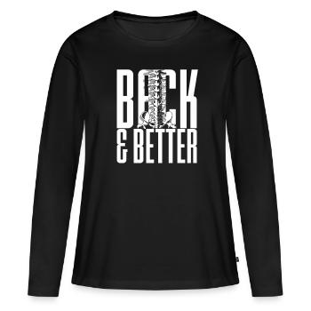 Chiropractor Physical Therapist Back & Better - Women's Premium Organic Long Sleeve Shirt - black - Front - Julia (174cm)