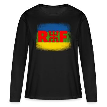 Rif Drapeau Amazigh - T-shirt manches longues Premium bio Femme - noir - Devant - Julia (174cm)