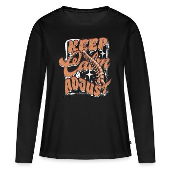 Chiropractor Physical Therapist Keep Calm & Adjust - Women's Premium Organic Long Sleeve Shirt - black - Front - Julia (174cm)