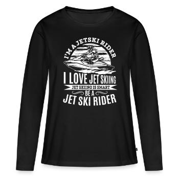 J’adore le jet ski Le jet ski est malin Soyez un jet ski - T-shirt manches longues Premium bio Femme - noir - Devant - Julia (174cm)