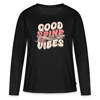 Chiropractor Physical Therapist Good Spine Vibes - Women's Premium Organic Long Sleeve Shirt - black - Front - Julia (174cm)