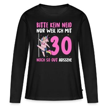 Please No Envy 30 Birthday - Women's Premium Organic Long Sleeve Shirt - black - Front - Julia (174cm)