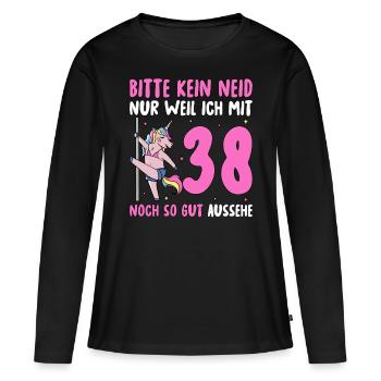 Please No Envy 38 Birthday - Women's Premium Organic Long Sleeve Shirt - black - Front - Julia (174cm)